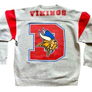 1990s DECORAH VIKINGS Sweatshirt By Galt Sand Heavyweight XL Vintage 90s Gray